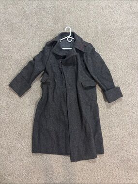 Wool Gray Long Trench Coat